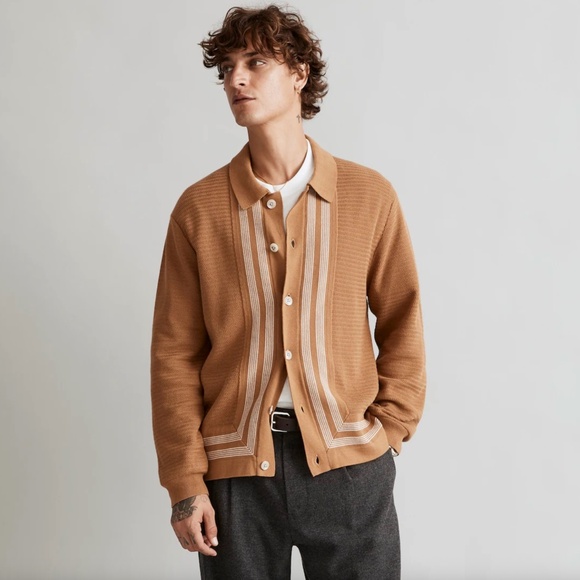 Madewell Button-Up Long-Sleeve Sweater Polo - Picture 1 of 6